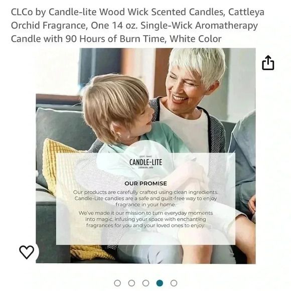 New CLCo by Candle-lite Wood Wick Scented Candles, Cattleya Orchid 14 oz. - Picture 2 of 5